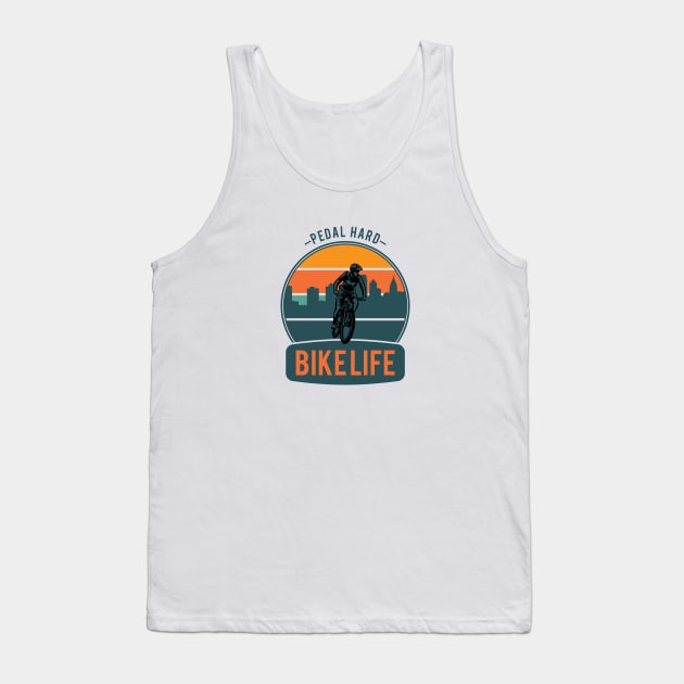 Bike Life Cyclist Pedal Hard Tank Top by EdSan Designs